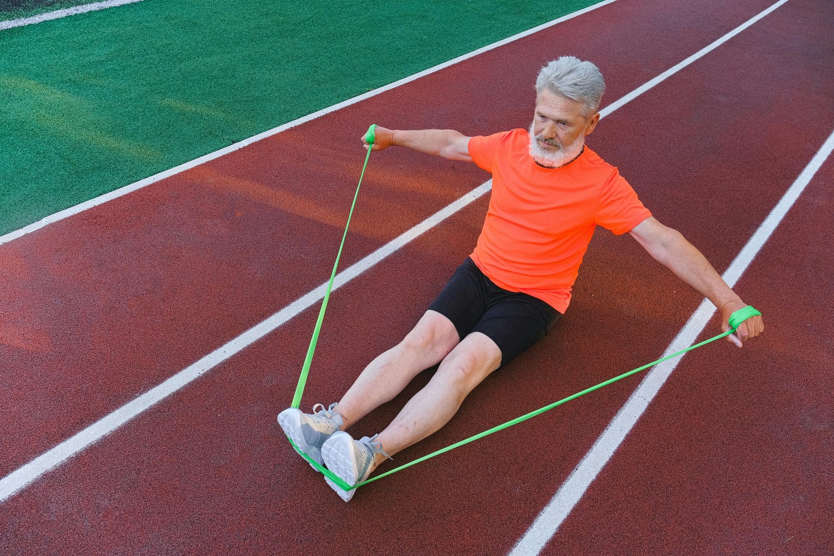 Senior man stretching